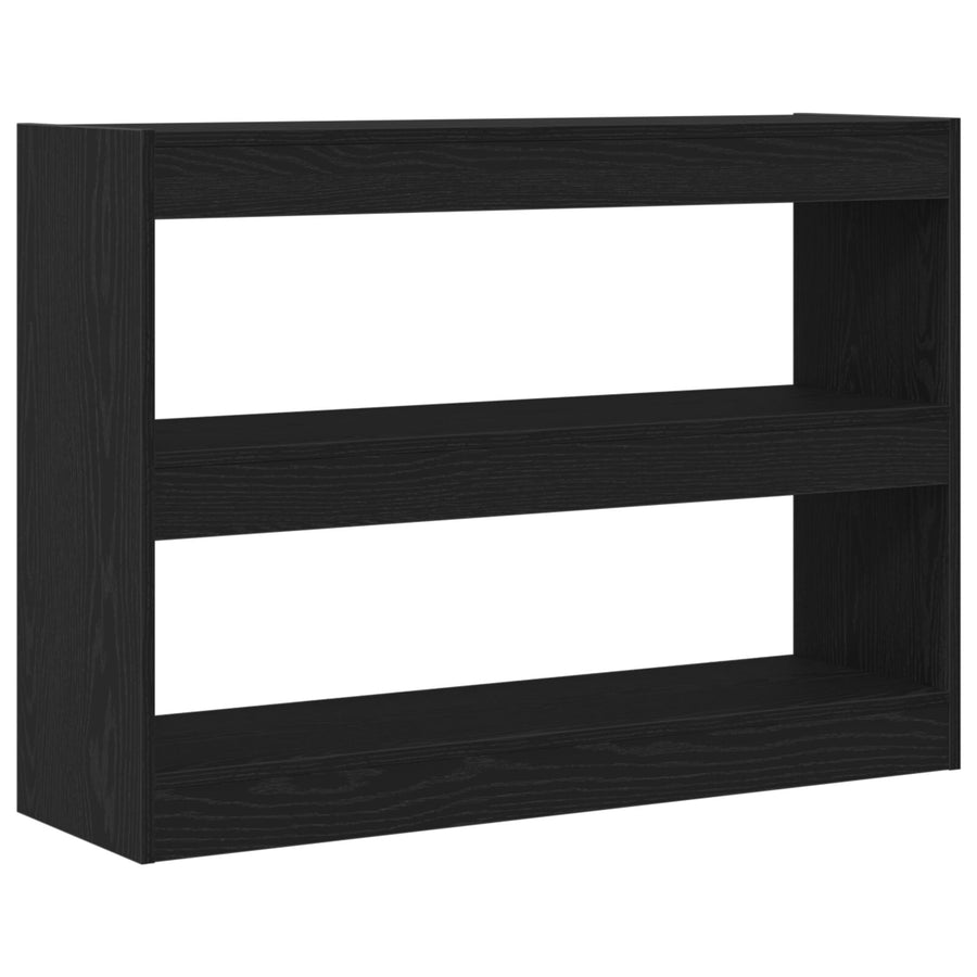 Boekenkast/Kamerdivider Zwart Eiken 100X30X72 Cm Bewerkt Hout