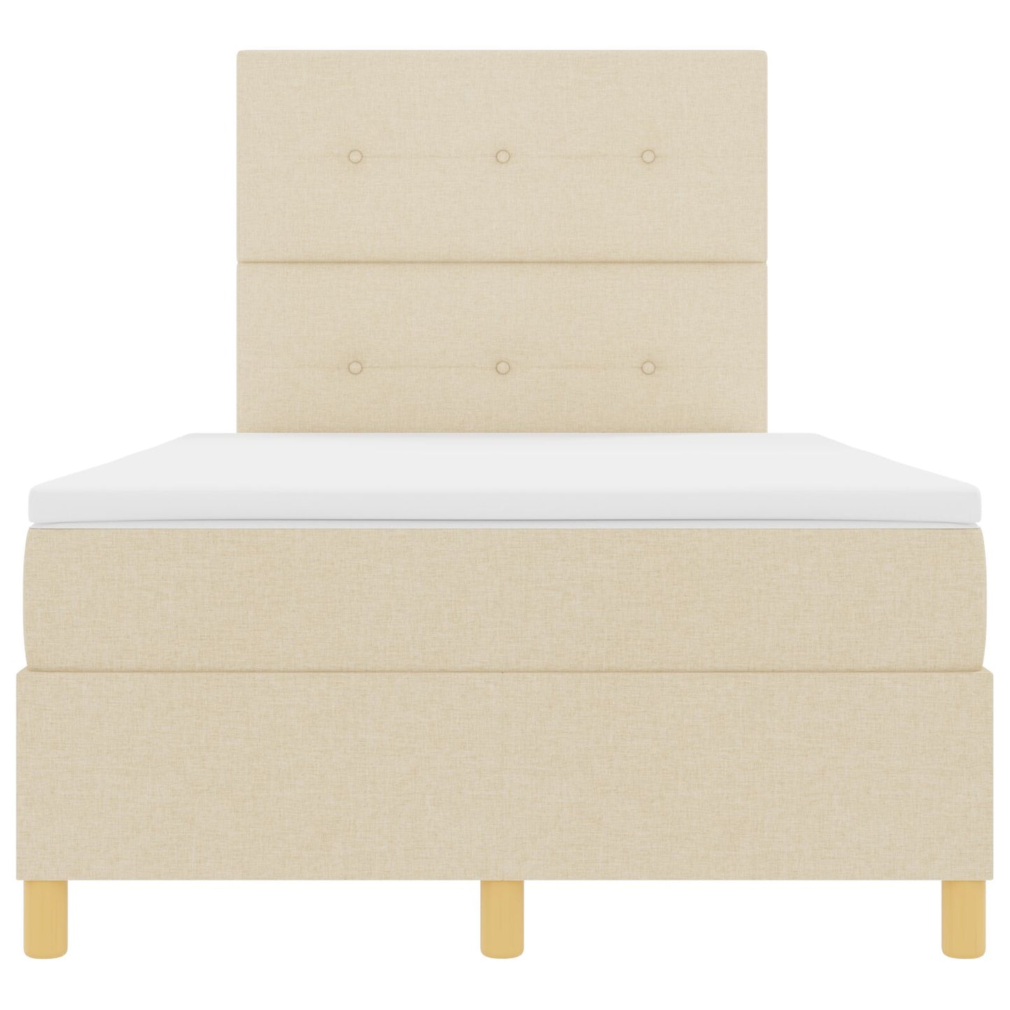 Boxspringbed Met Matras Crème 120X200 Cm Stof Blauw