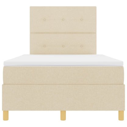 Boxspringbed Met Matras Crème 120X200 Cm Stof Blauw