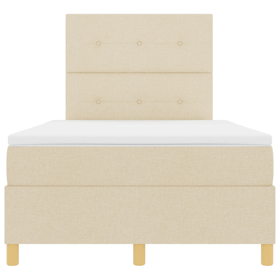 Boxspringbed Met Matras Crème 120X200 Cm Stof Blauw