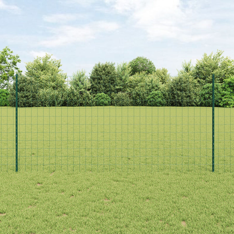 Euro Afscheiding Met 5 U-Posts Groen 1,2X10 M Staal