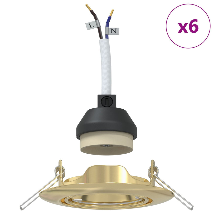 Lampen Set Van 6 Metaal 9 Cm Modern Ingebouwde Lampen Goud