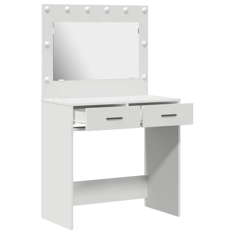 Kaptafel Met Led Lichten - , Wit 78,5 x 41 x 135 cm