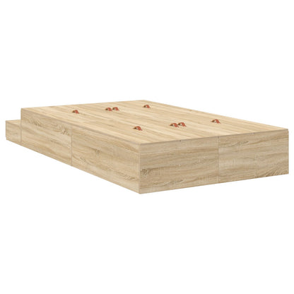 Opslagbedframe Sonoma Eik 120X200 Cm Artisanaal Eiken