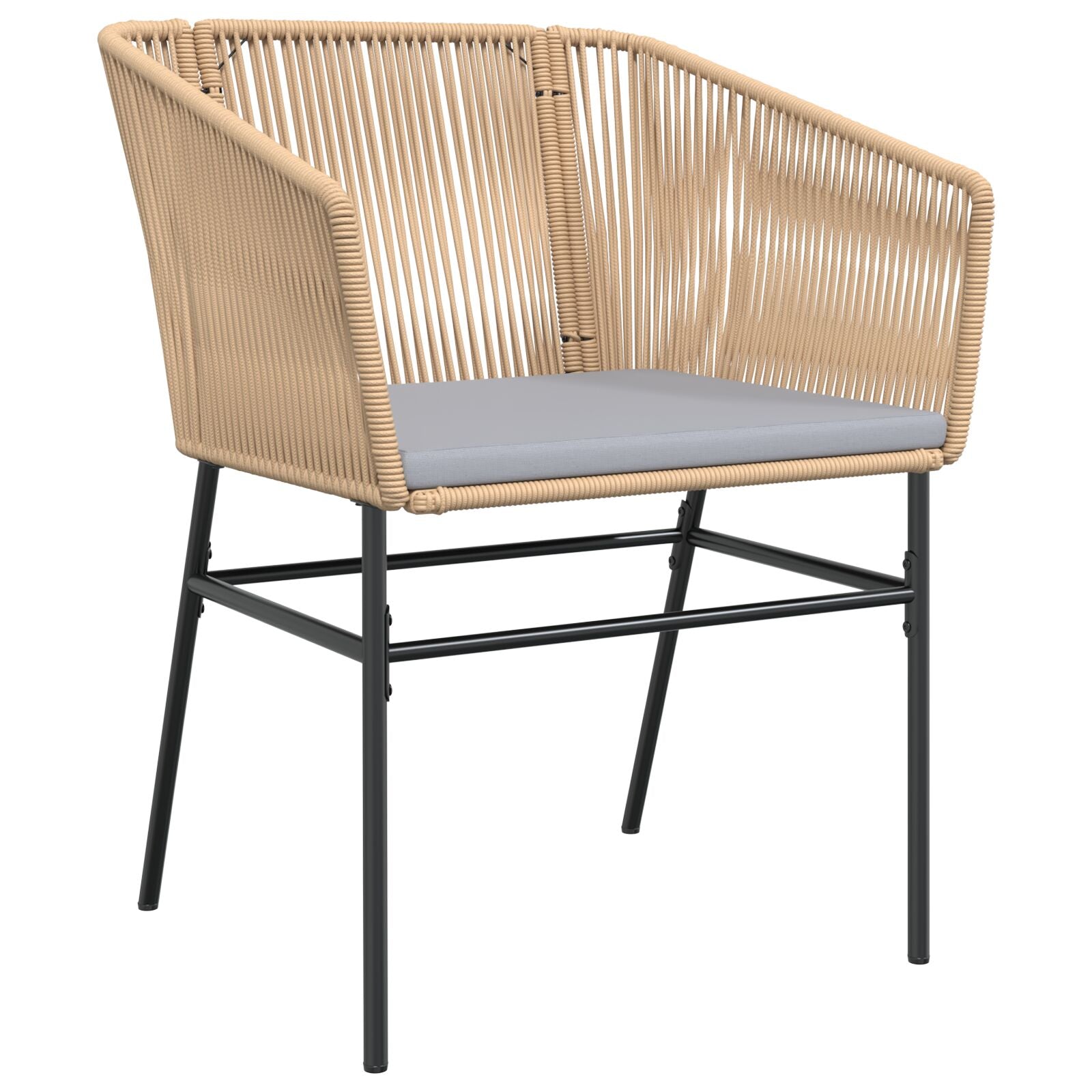 Set Van 3 Bruin En Lichtgrijs Pe Rattan Zitmaat: 49 X 47,5 Cm