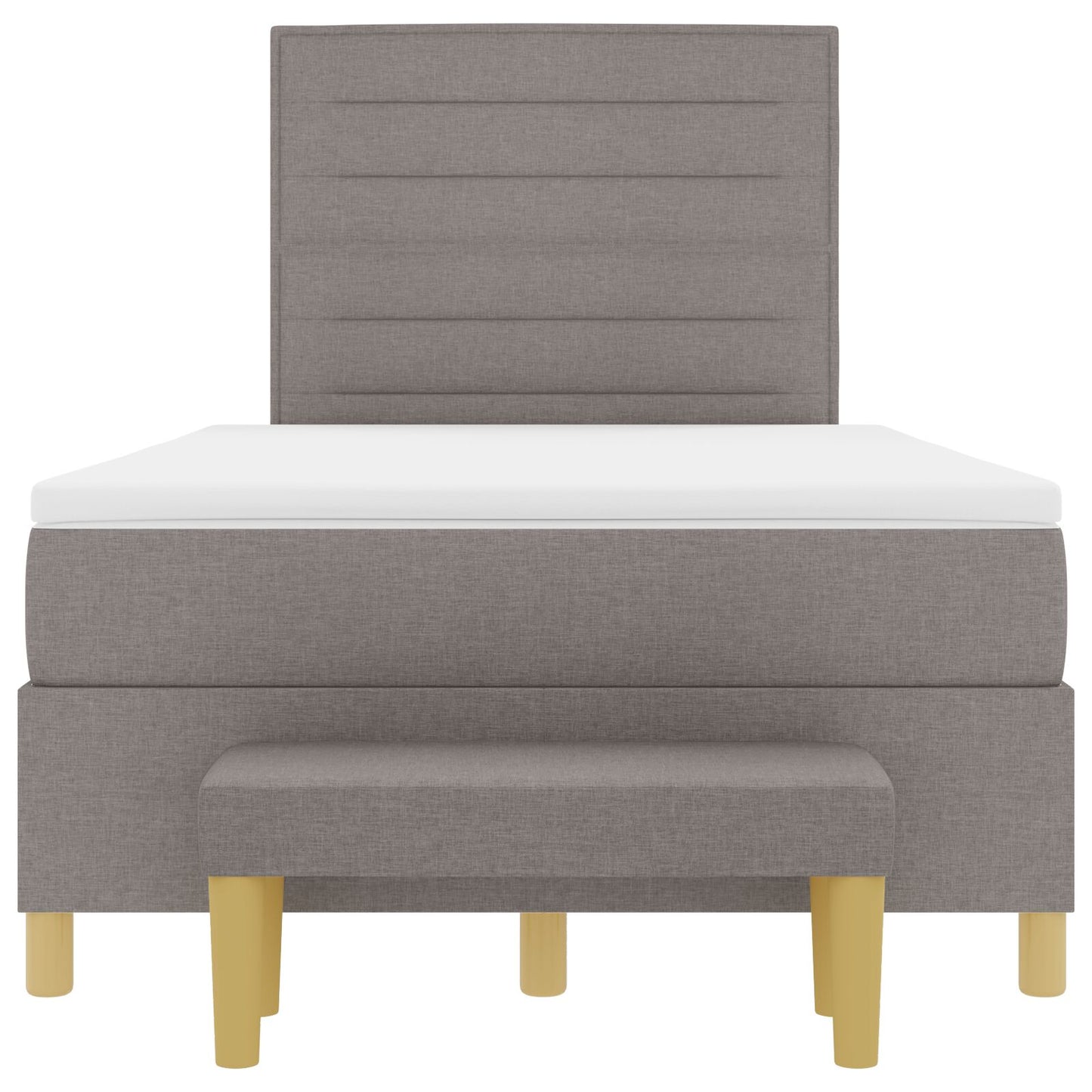 Bed Frame Met Matras Set Van 2 Stof Bedframe Taupe 120 x 200 cm Lijnen ontwerp