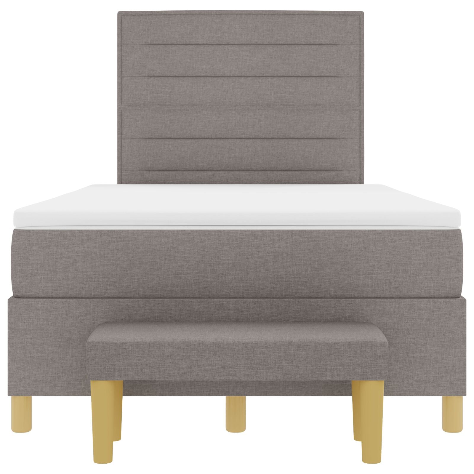 Bed Frame Met Matras Set Van 2 Stof Bedframe Taupe 120 x 200 cm Lijnen ontwerp