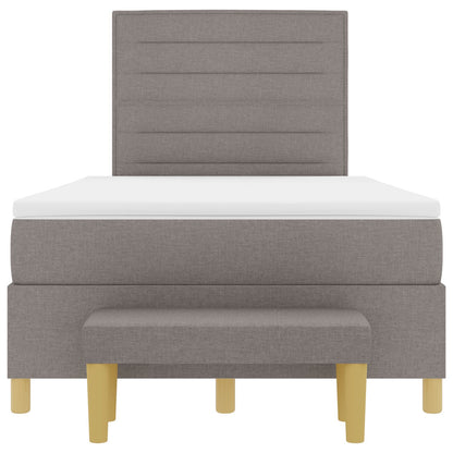 Bed Frame Met Matras Set Van 2 Stof Bedframe Taupe 120 x 200 cm Lijnen ontwerp
