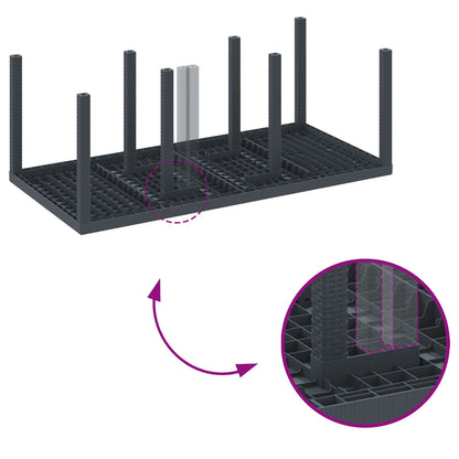 9-Delige Tuin Eetset Met Kussens Antraciet Poly Rattan
