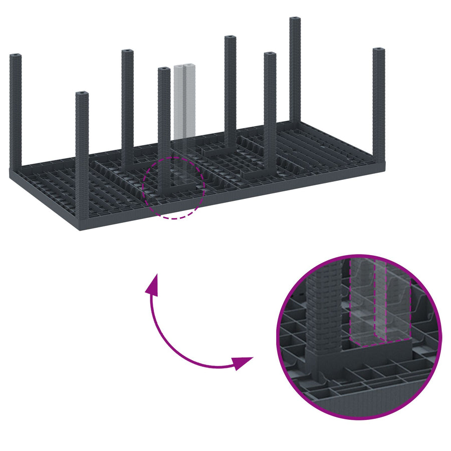 9-Delige Tuin Eetset Met Kussens Antraciet Poly Rattan