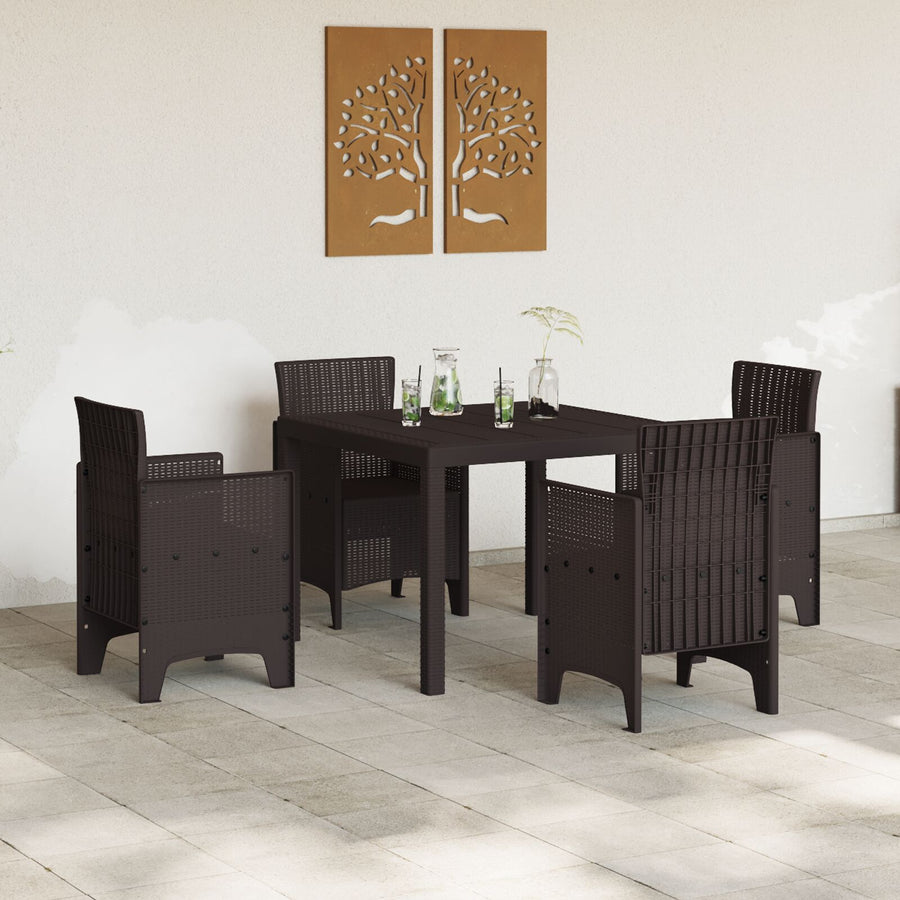 Buiten Tafel Polypropeen Vierkant Lichtgewicht Bruin 1 m
