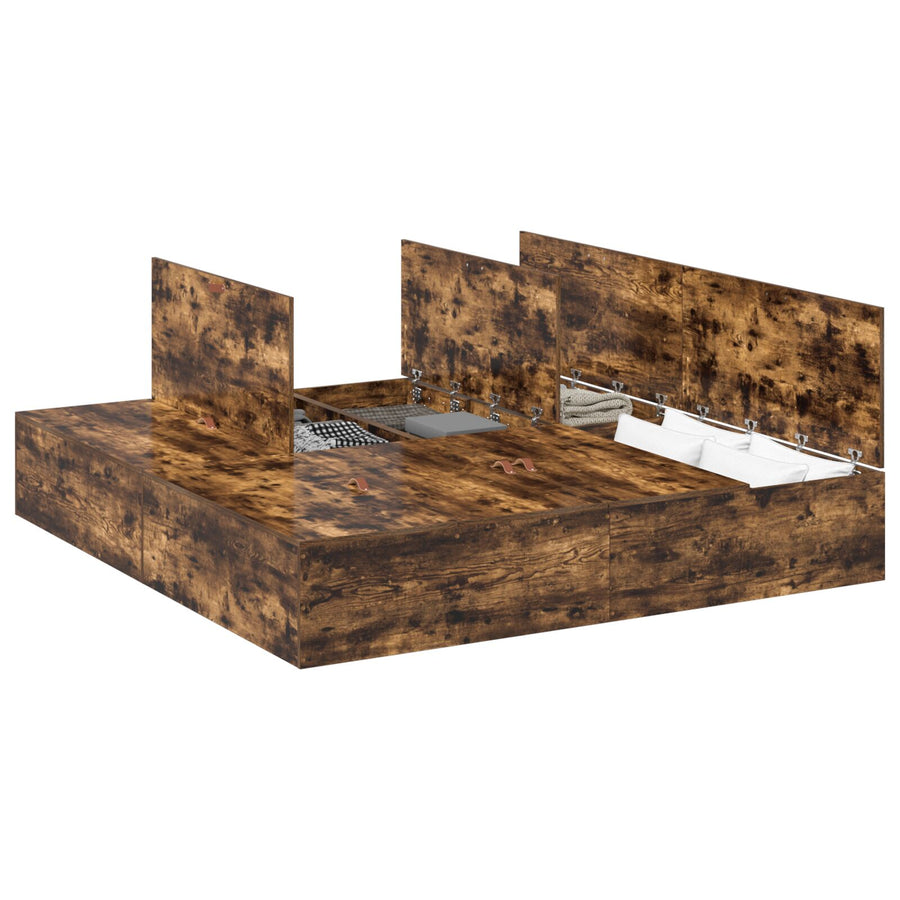 Opslagbed Smoked Oak Gerookt Eiken 200 x 200 cm