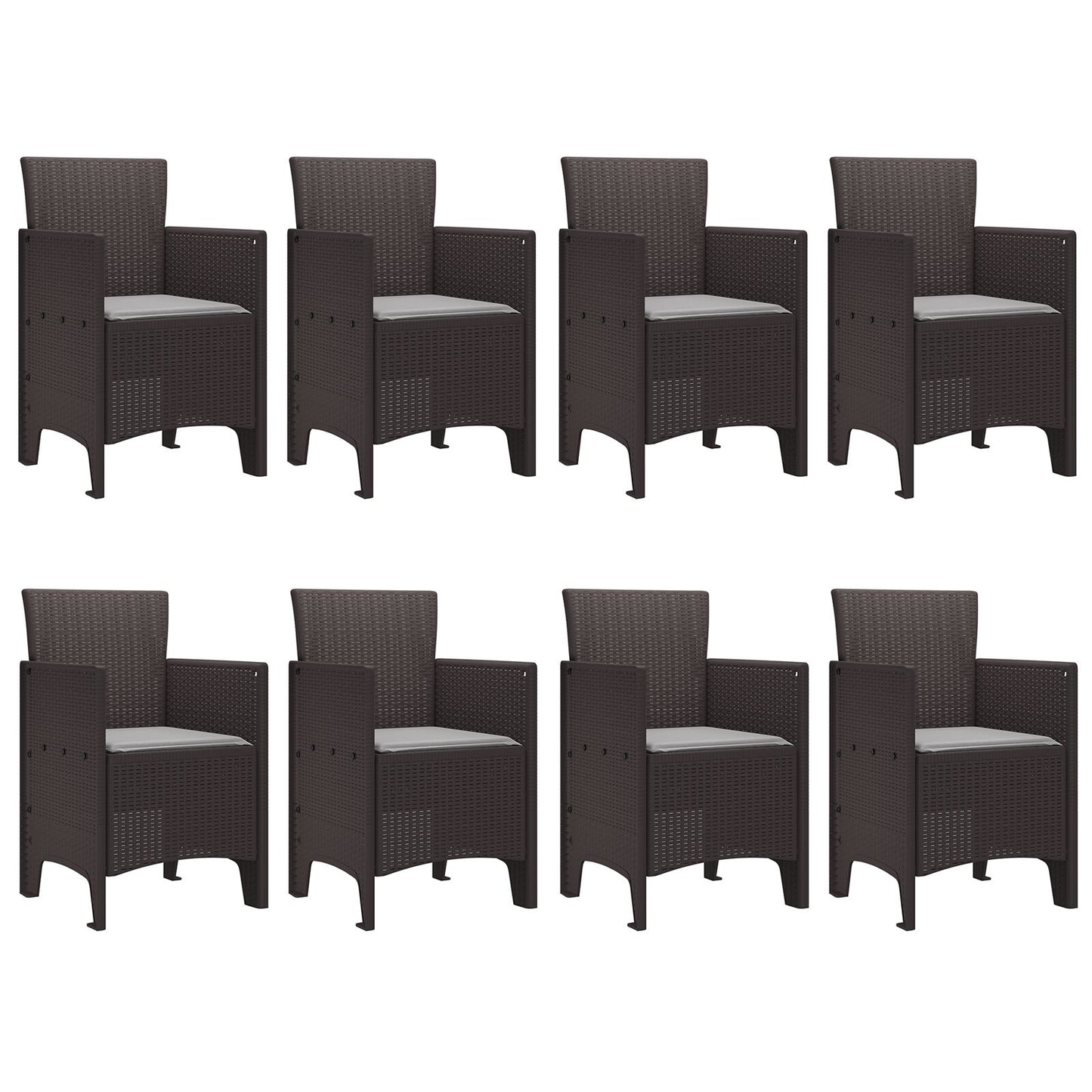9-Delige Tuindining Set Met Kussens Bruin Poly Rattan