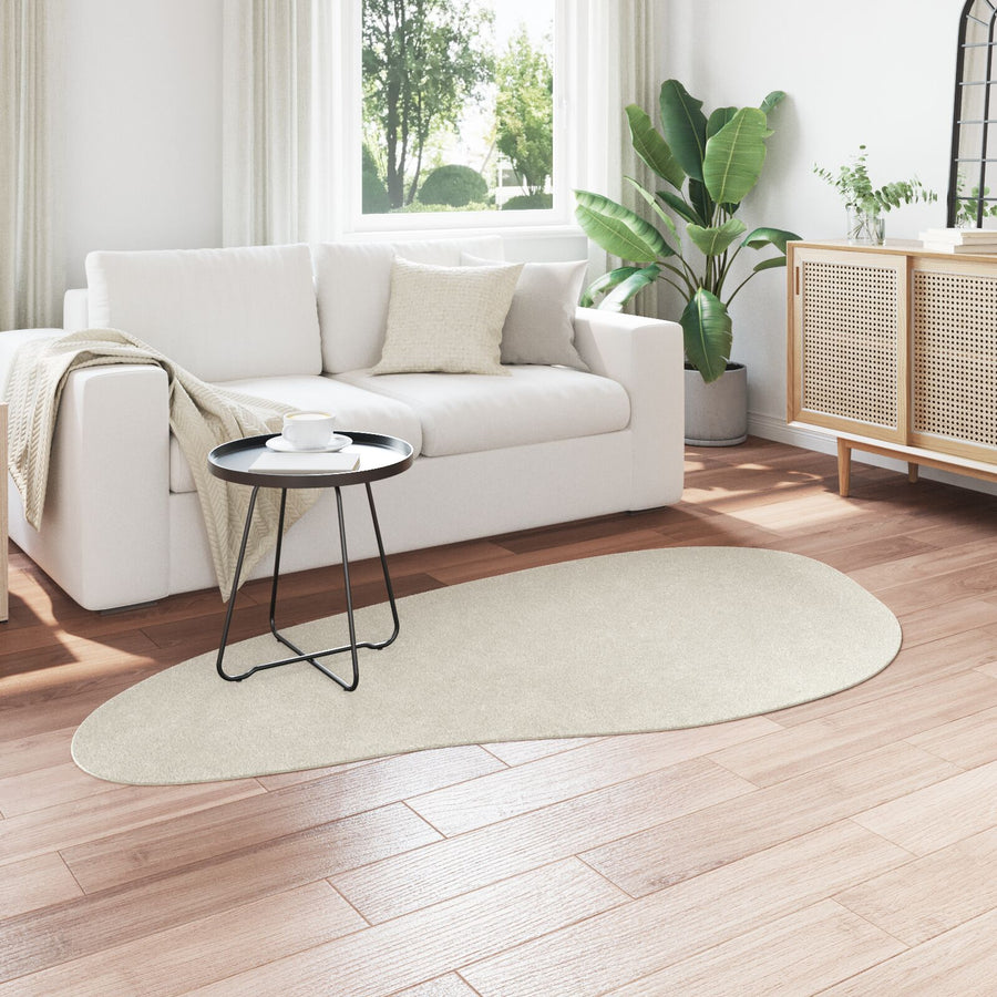 Vloerkleden Polyester Anti-Slip Vloerkleden Crème 100 x 200 cm Oval-Wave edge