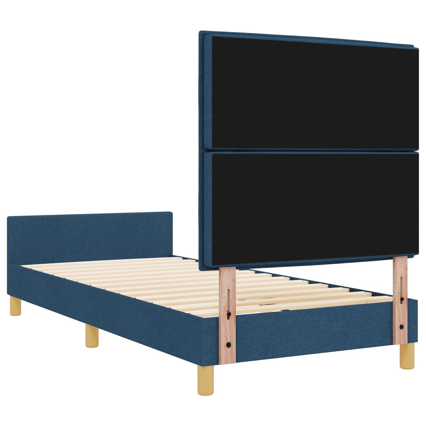 Blauw Stoffen Bedframe 80X200 Cm Crème
