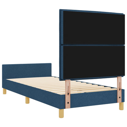 Blauw Stoffen Bedframe 80X200 Cm Crème