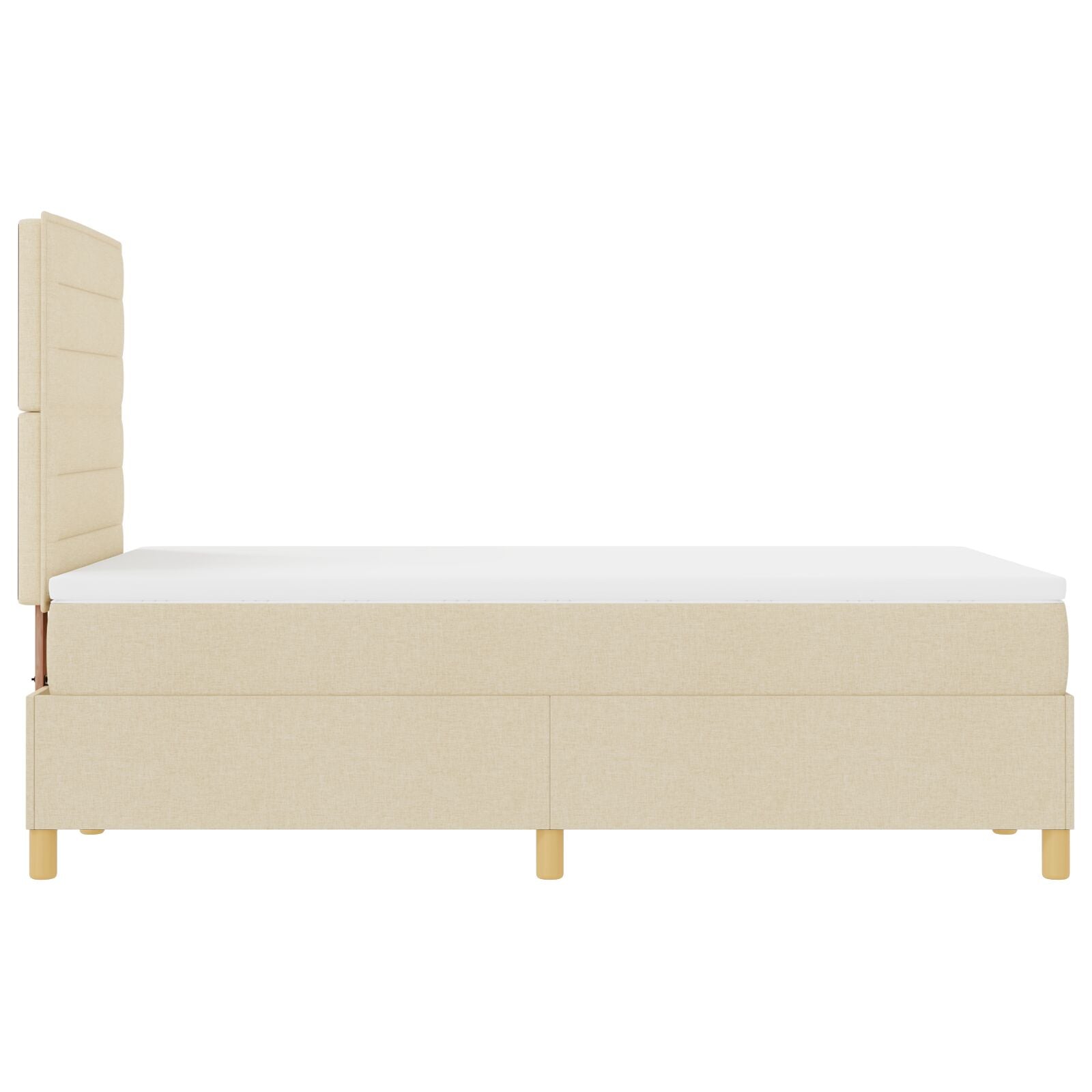 Box Spring Bed Met Matras Crème 120X200 Cm Stof Blauw