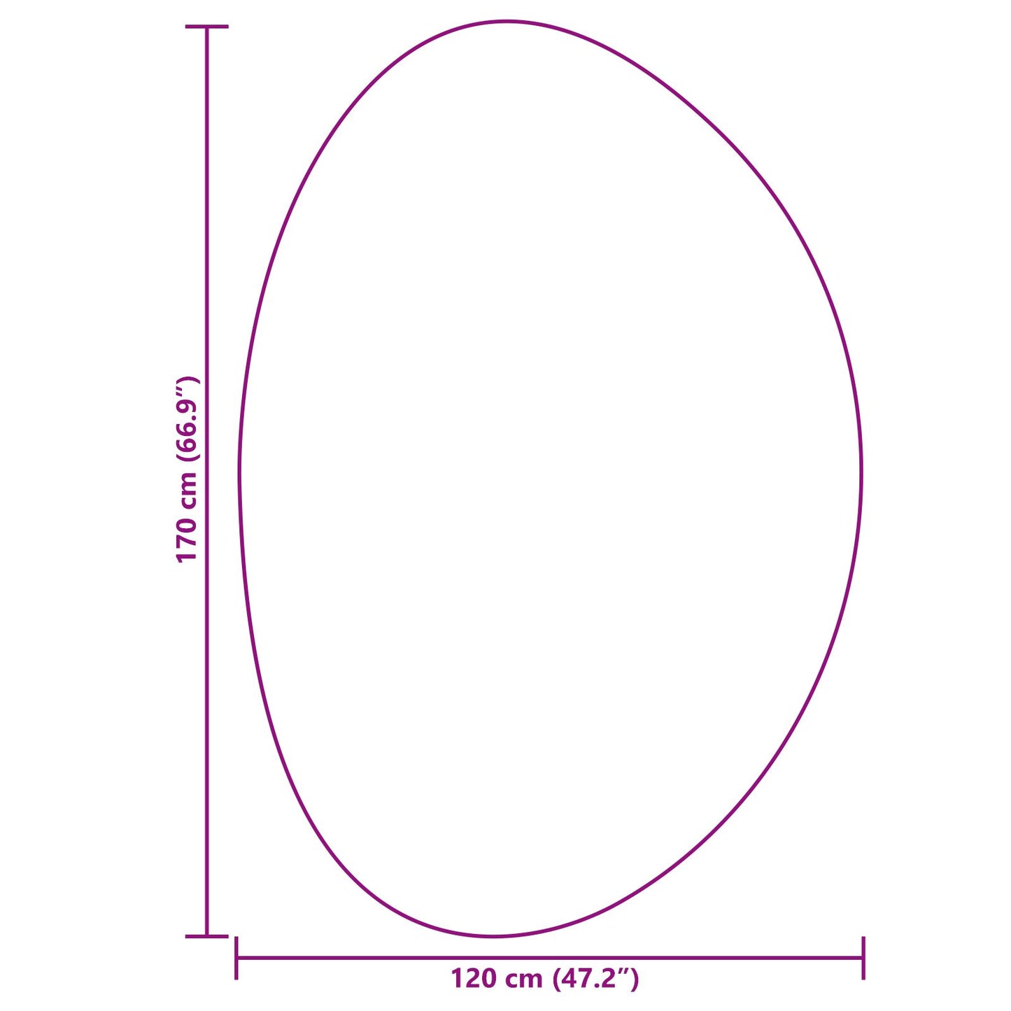 Vloerkleed 'Huarte' Kort Pool Zacht En Wasbaar Zandkleurig 120 x 170 cm Ovaal-Asymmetrisch