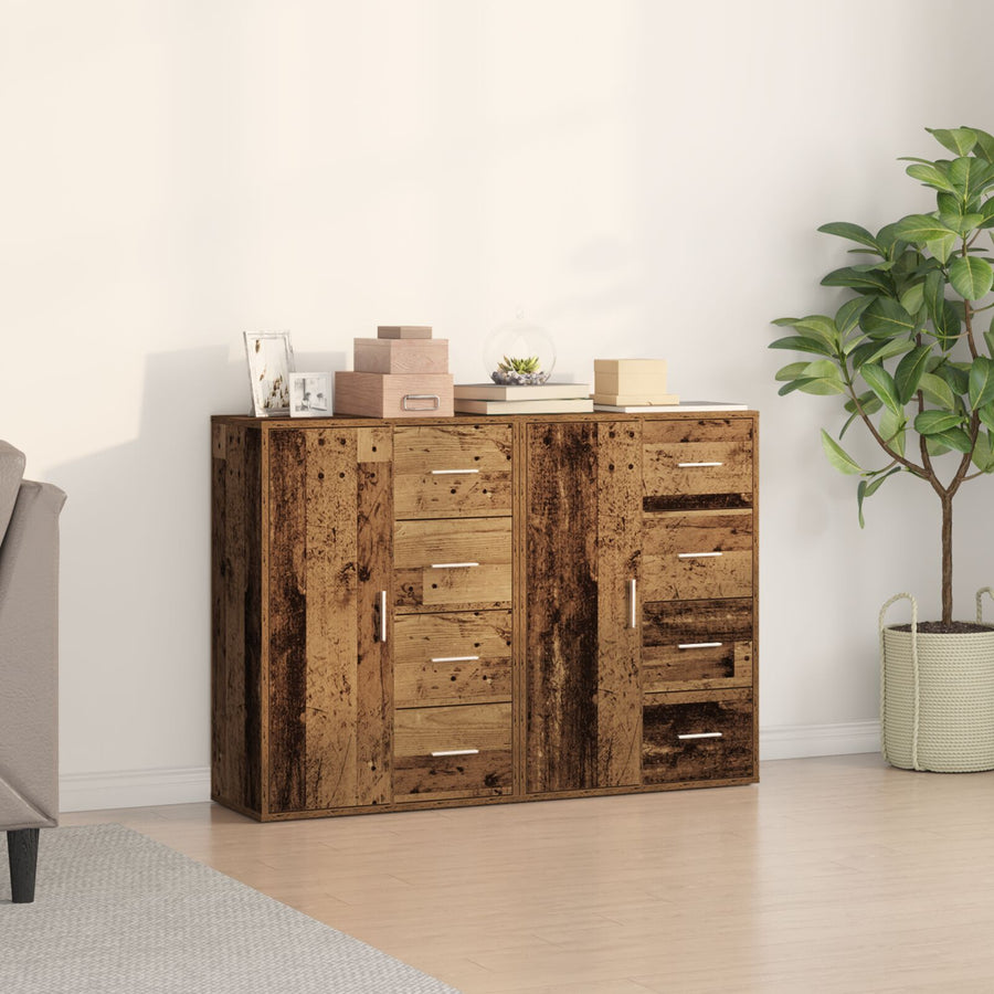 Zijtafel Set Van 2 Oud Hout Massief Hout Zijtafel Rechthoekig