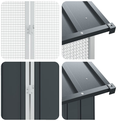 Vogelvolière Met Uitbreiding Antraciet 210X838X247 Cm Staal