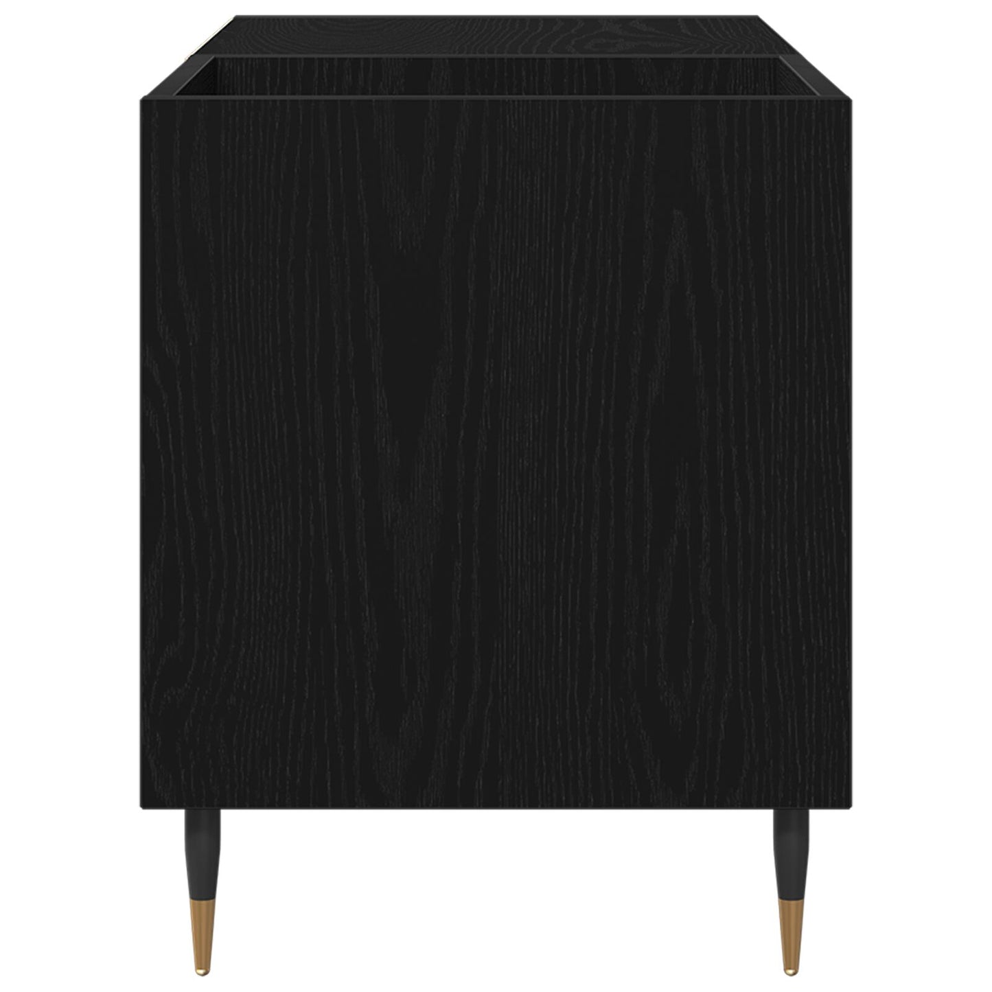 Recordkast 84,5X38X48 Cm Bewerkt Hout Zwart eiken