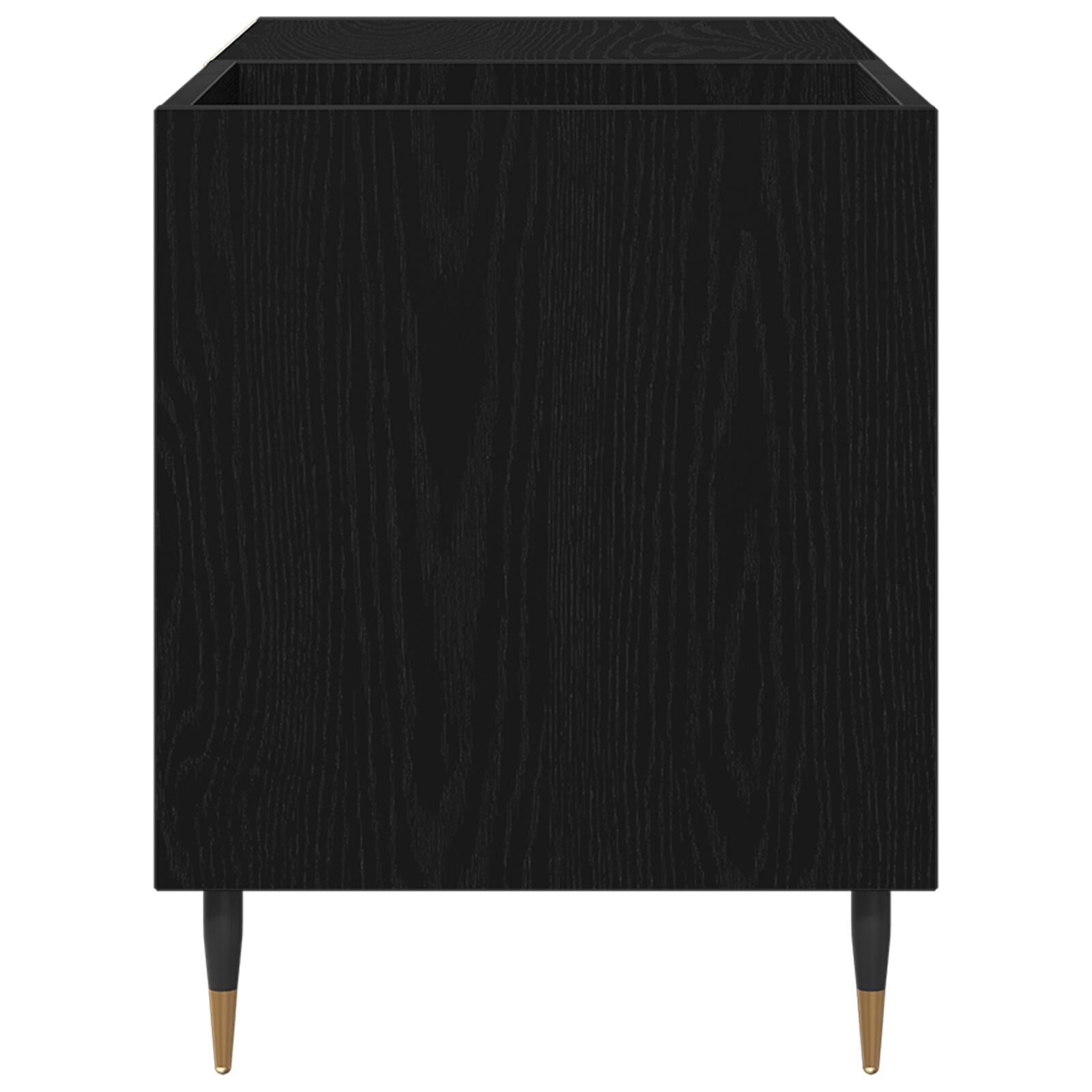 Recordkast 84,5X38X48 Cm Bewerkt Hout Zwart eiken