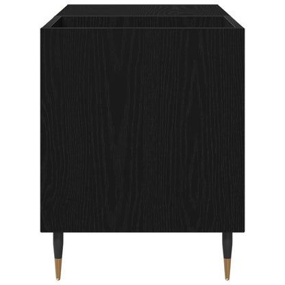 Recordkast 84,5X38X48 Cm Bewerkt Hout Zwart eiken