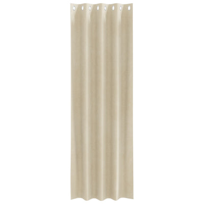 Zwarte Verduisteringsgordijnen 2 Stuks Velours Crème 140 x 260 cm met oogjes