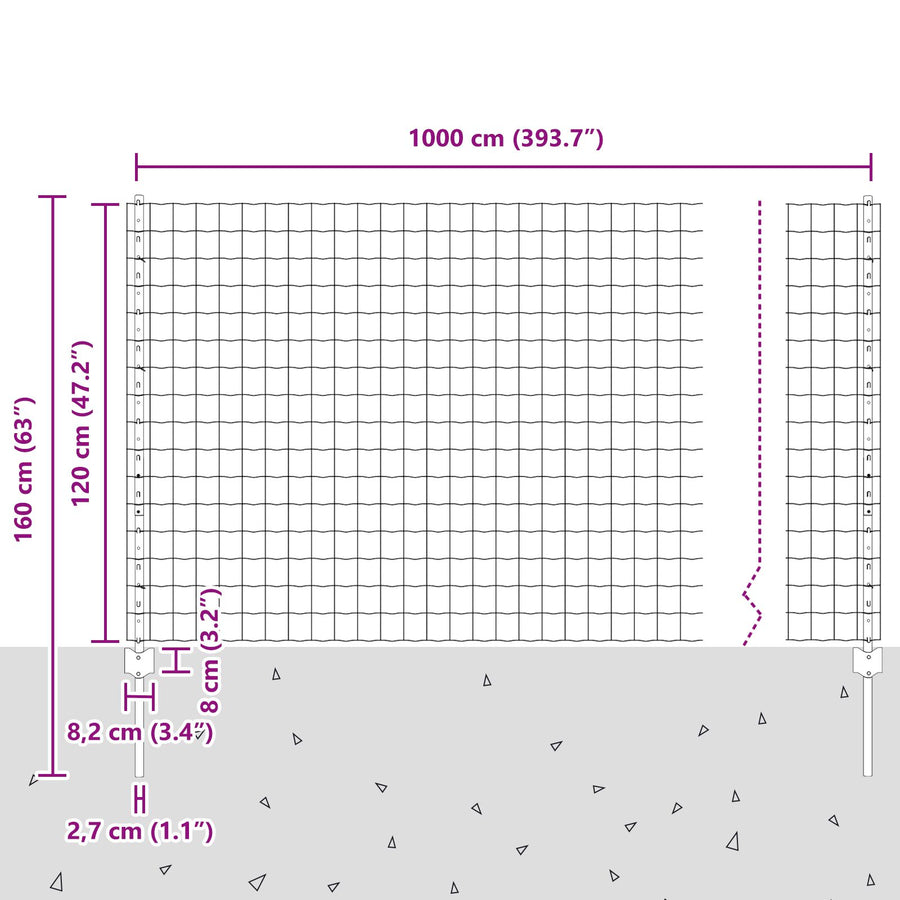 Tuinhekje Set Set Van 2 Groen Metaal 10 X 1.2 M Uitbreidbaar