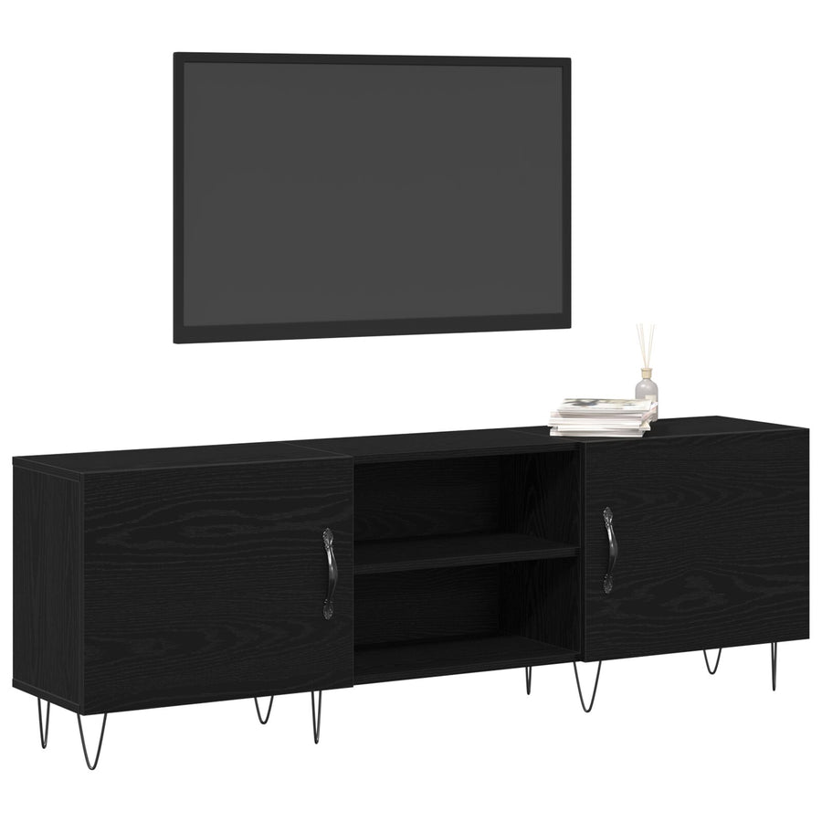 Tv-Kast Zwart Eiken 150X30X50 Cm Bewerkt Hout