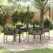 Tuin eettafelset poly rattan grijs 4 personen