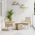 Bistroset 3-delig polyrattan beige