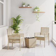 Bistroset 3-delig polyrattan beige