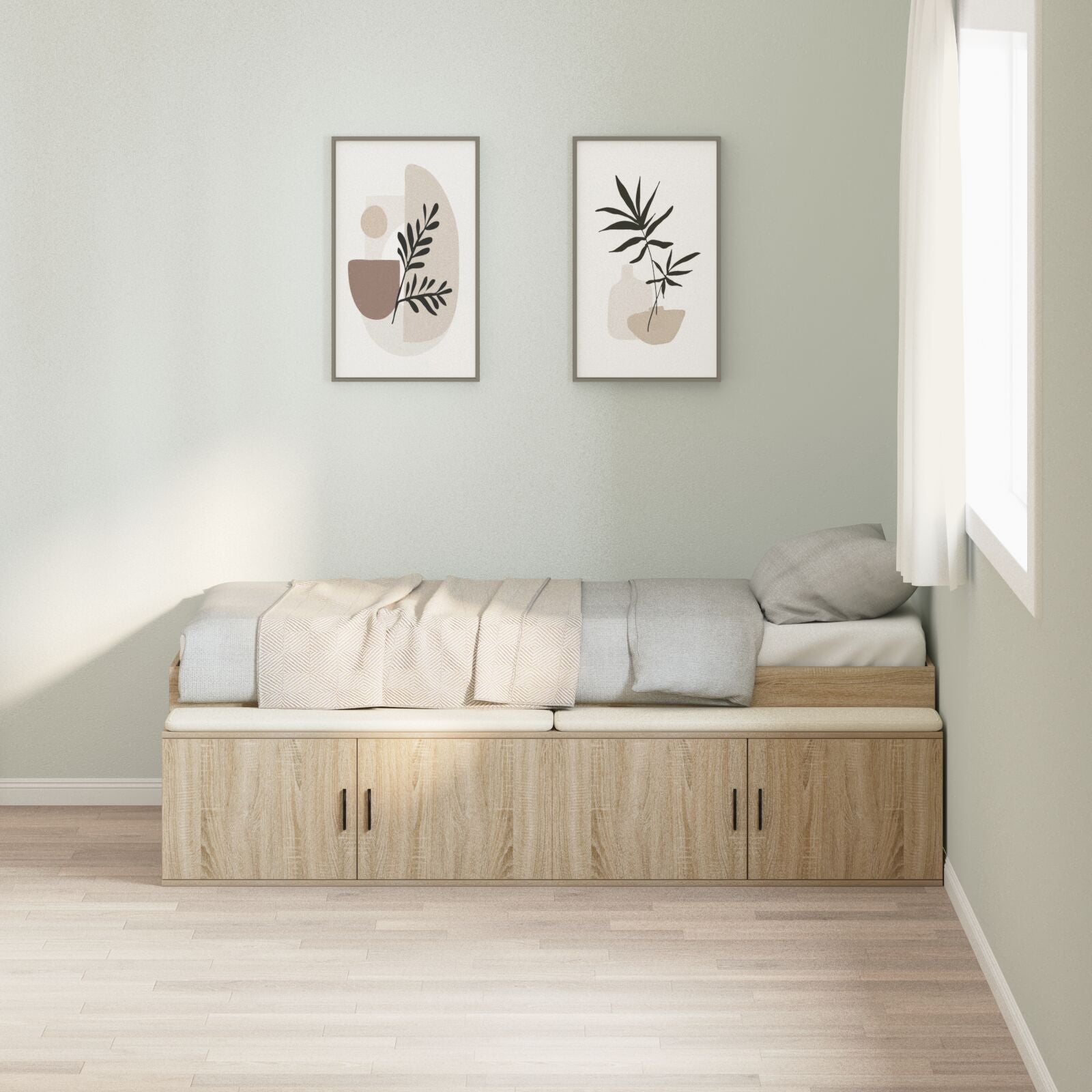 Opslag Bedframe Sonoma Eiken 75X190 Cm
