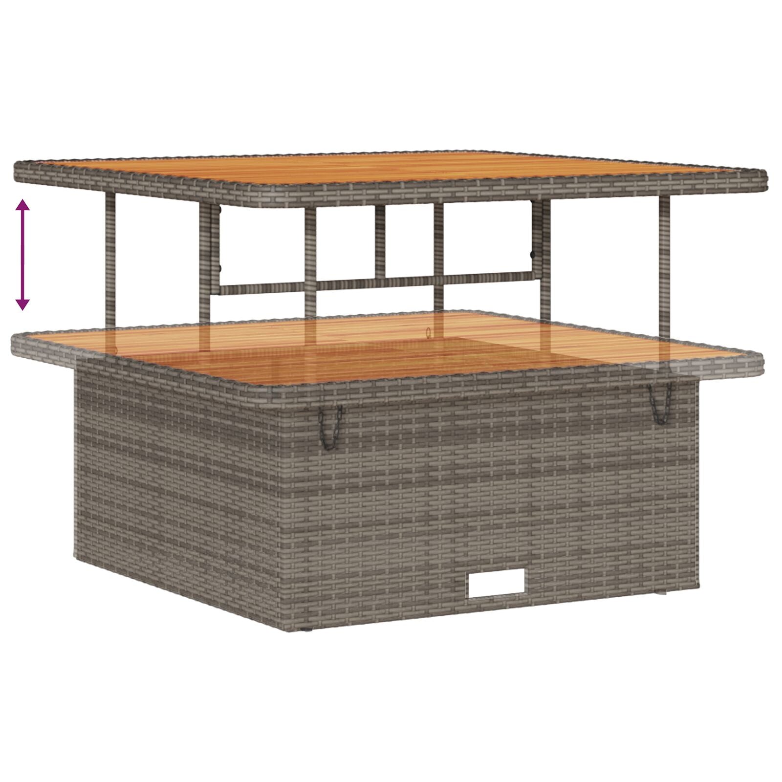 13-Delige Tuinbank Set Met Kussens Grijs Poly Rattan Acacia, 2-Zits Tuinbank Met Opslag & Kussens Grijs Poly Rattan, 3-Delige Tuin Eetset Met Kussens Grijs Poly Rattan Acacia Wit