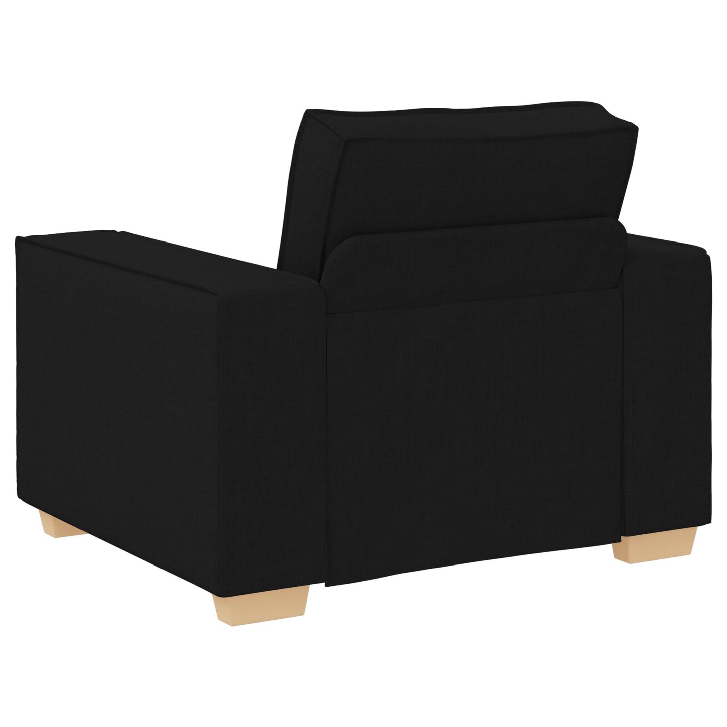 3-Delige Sofaset Met Kussens E Stof Zwart