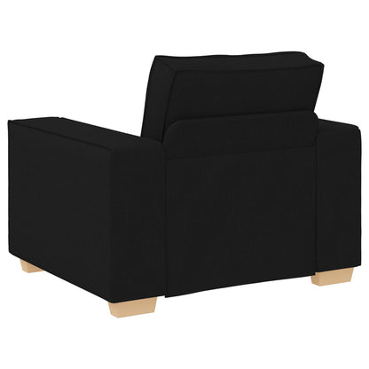 3-Delige Sofaset Met Kussens E Stof Zwart