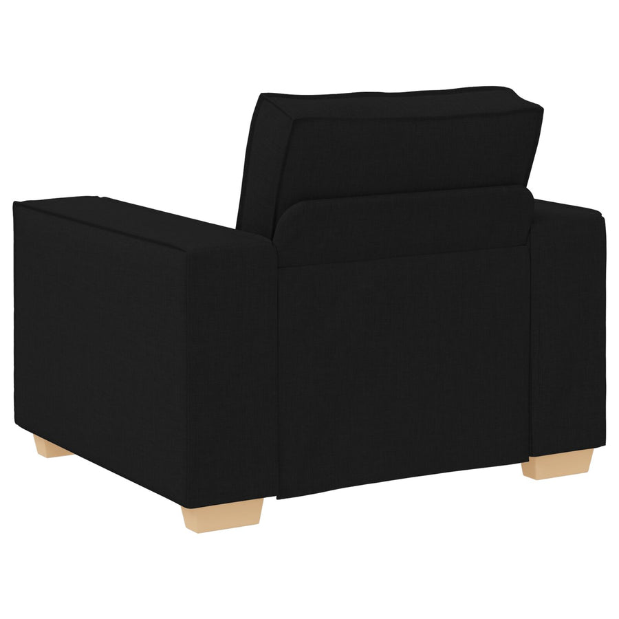 3-Delige Sofaset Met Kussens E Stof Zwart