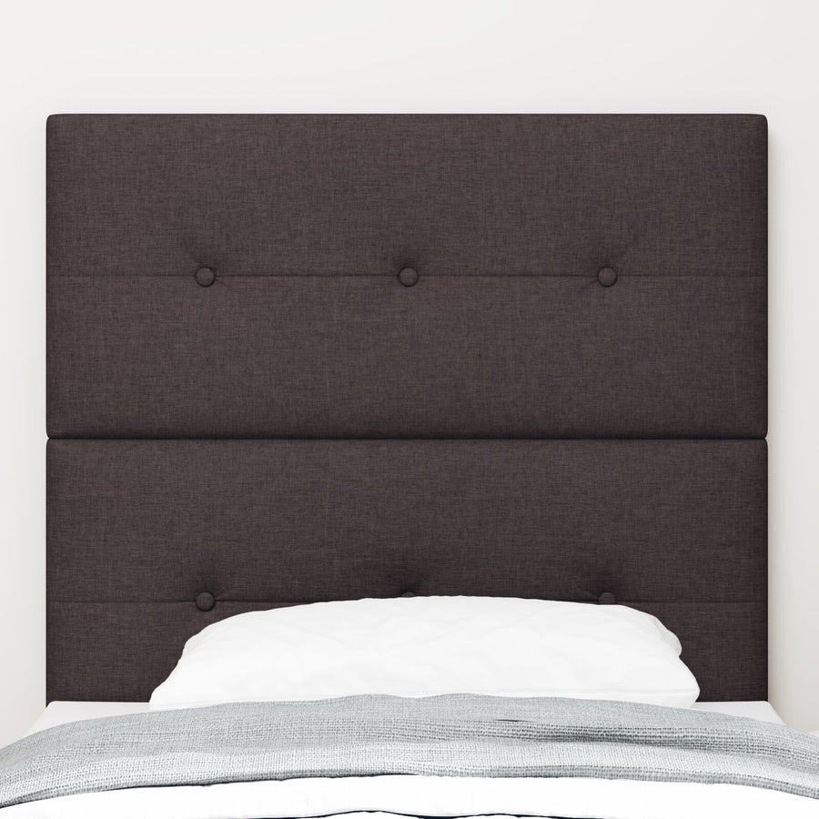 Hoofdbord Knopen Tufted Stof Donkerbruin 80 cm Hoog hoofdbord