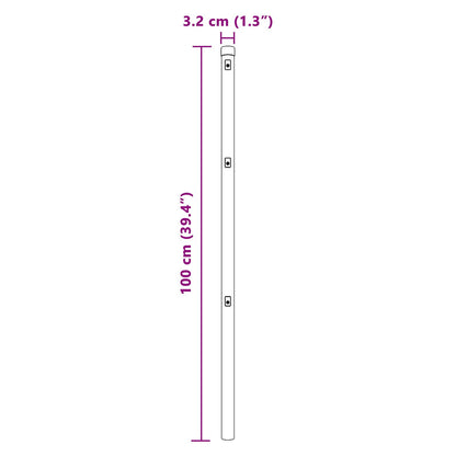 Hekpalen 26 Stuks Ø32 Mm Gegalvaniseerd Staal Groen 100 cm 26x paal
