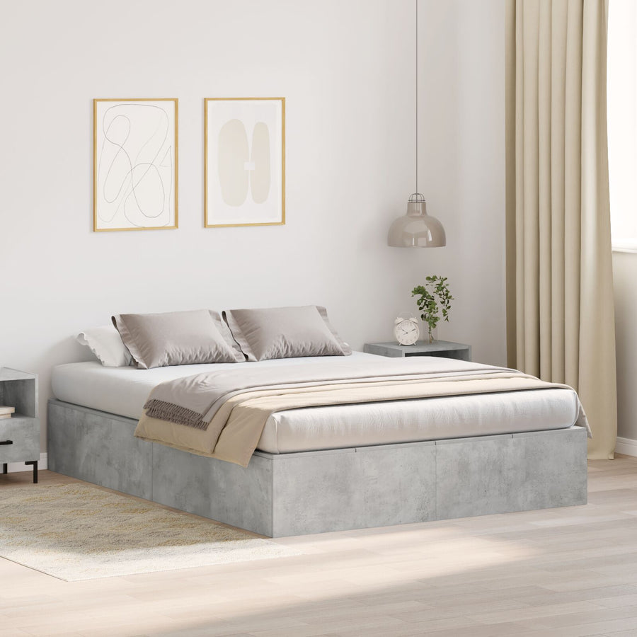 Opbergbedframe Betonnen Grijs 150 x 200 cm
