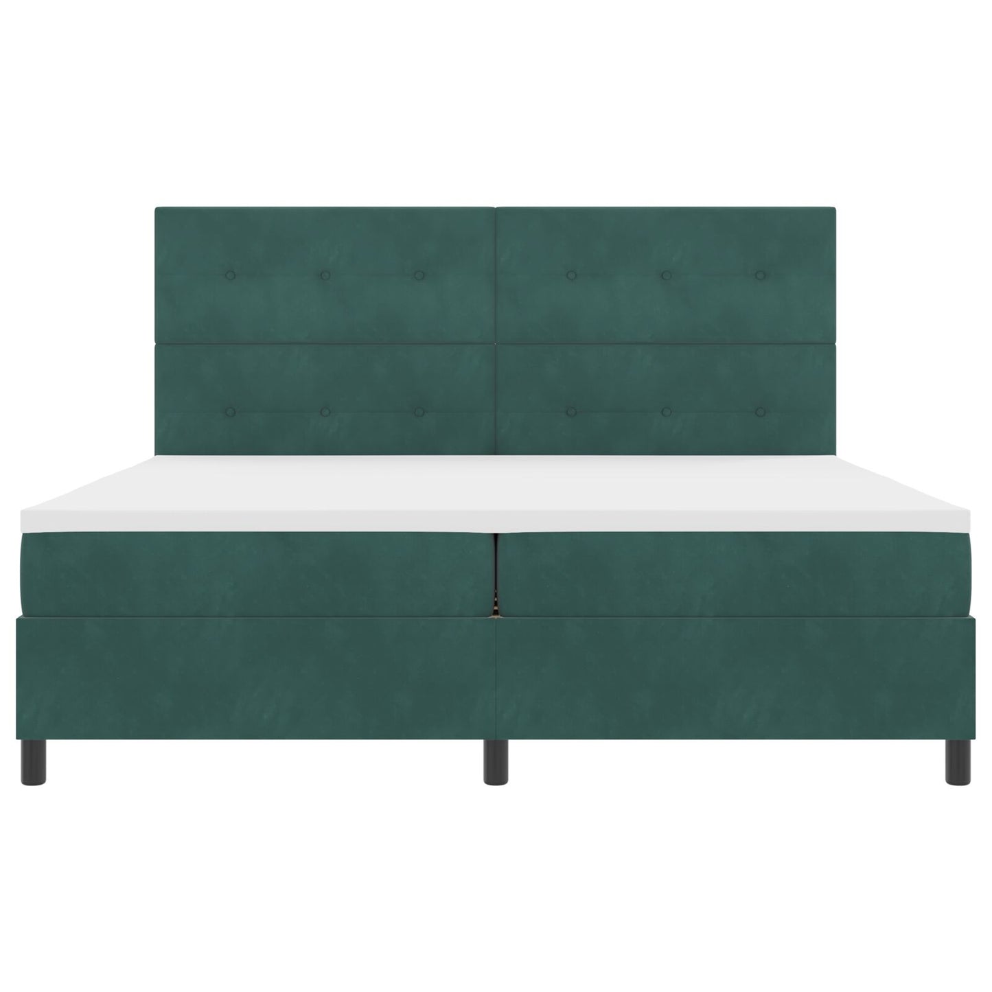 Boxspring Bed Met Matras Donkergroen 200X200 Cm Fluweel Blauw