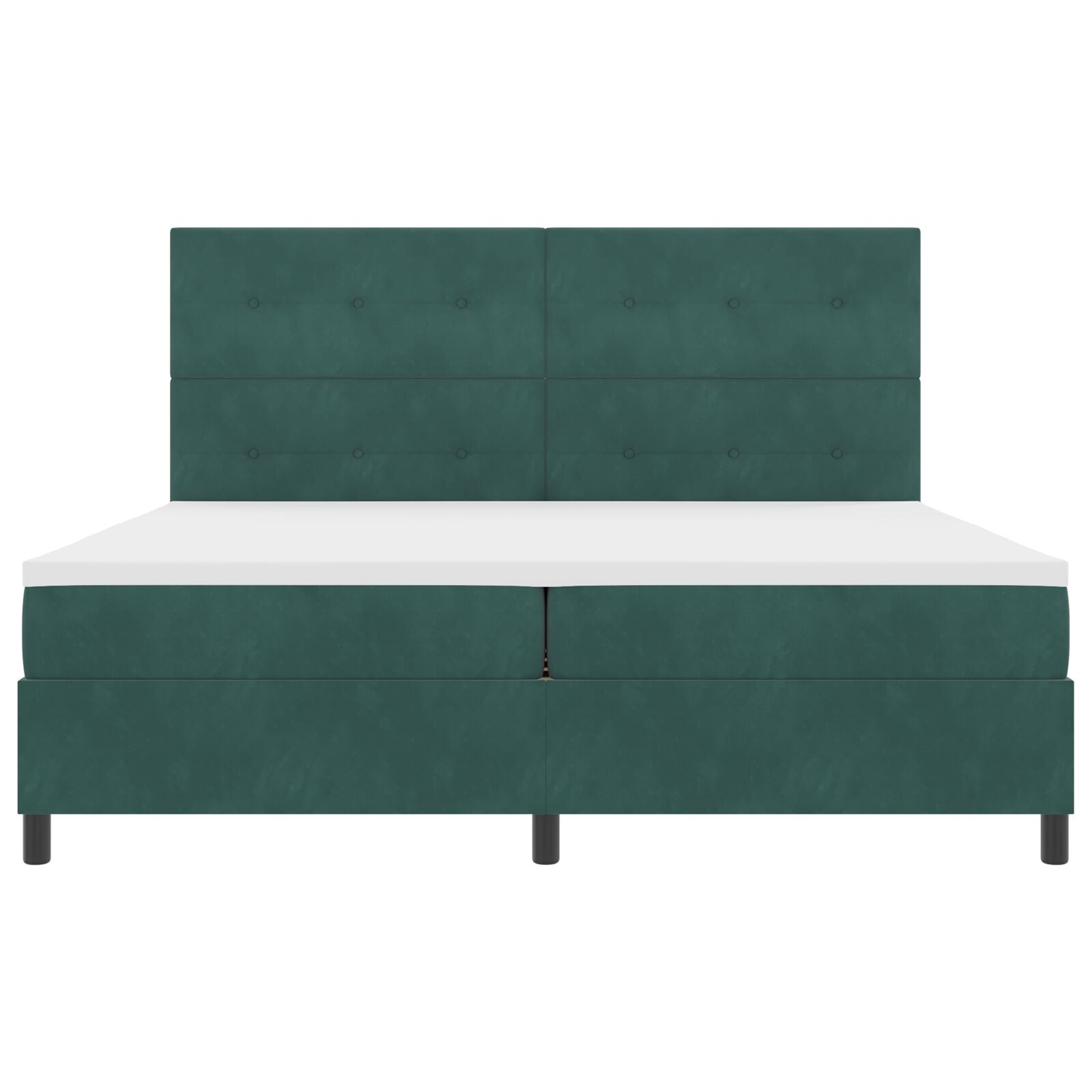 Boxspring Bed Met Matras Donkergroen 200X200 Cm Fluweel Blauw