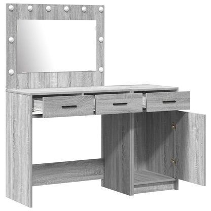 2-Delige Kaptafelset Met Led - Grijs Sonoma Hout