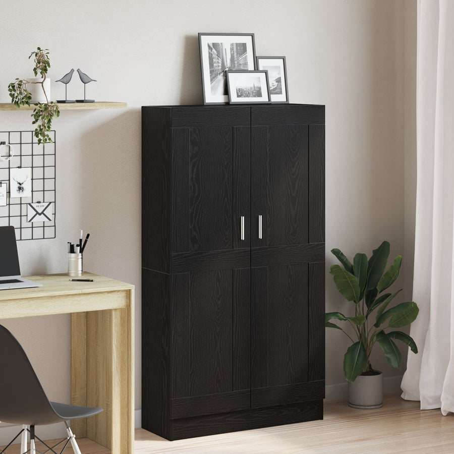 Boekenkasten 2 Stuks Zwart Eiken 165X30,5X150 Cm Geschuurd Hout