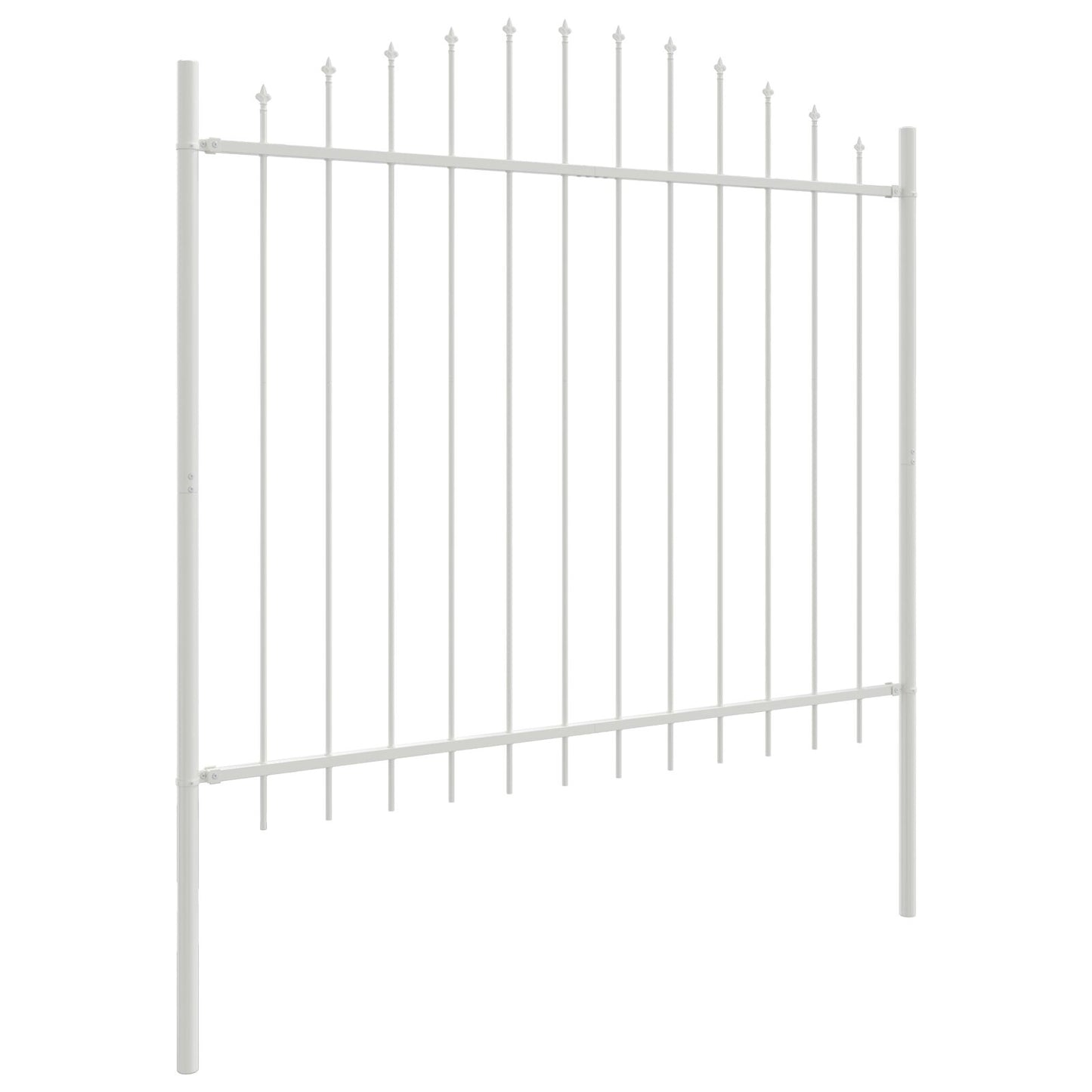 Tuinschutting Met Hoepeltop 6,8X1,25 M Staal Wit 6.8 m 100-125 cm