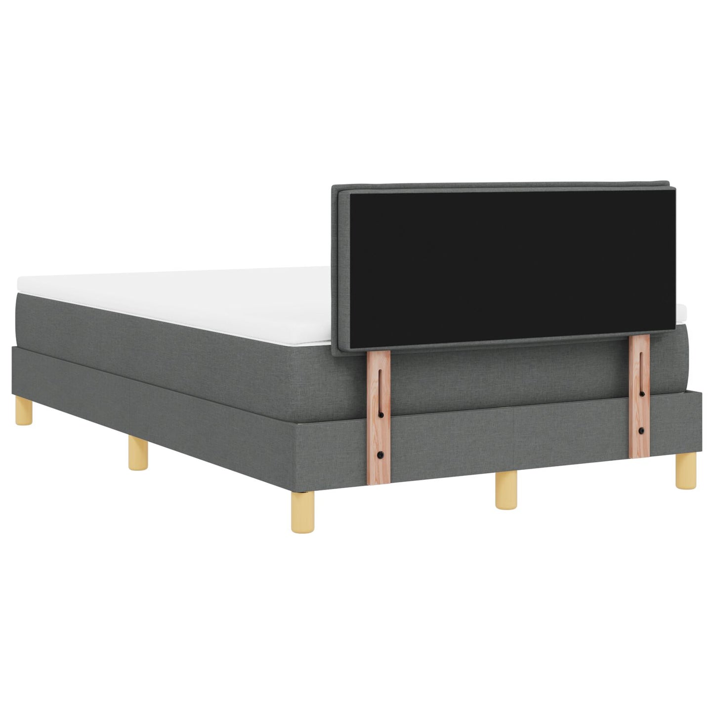Boxspring Bed Met Matras Stof Donkergrijs 120 x 200 cm Lijnen ontwerp