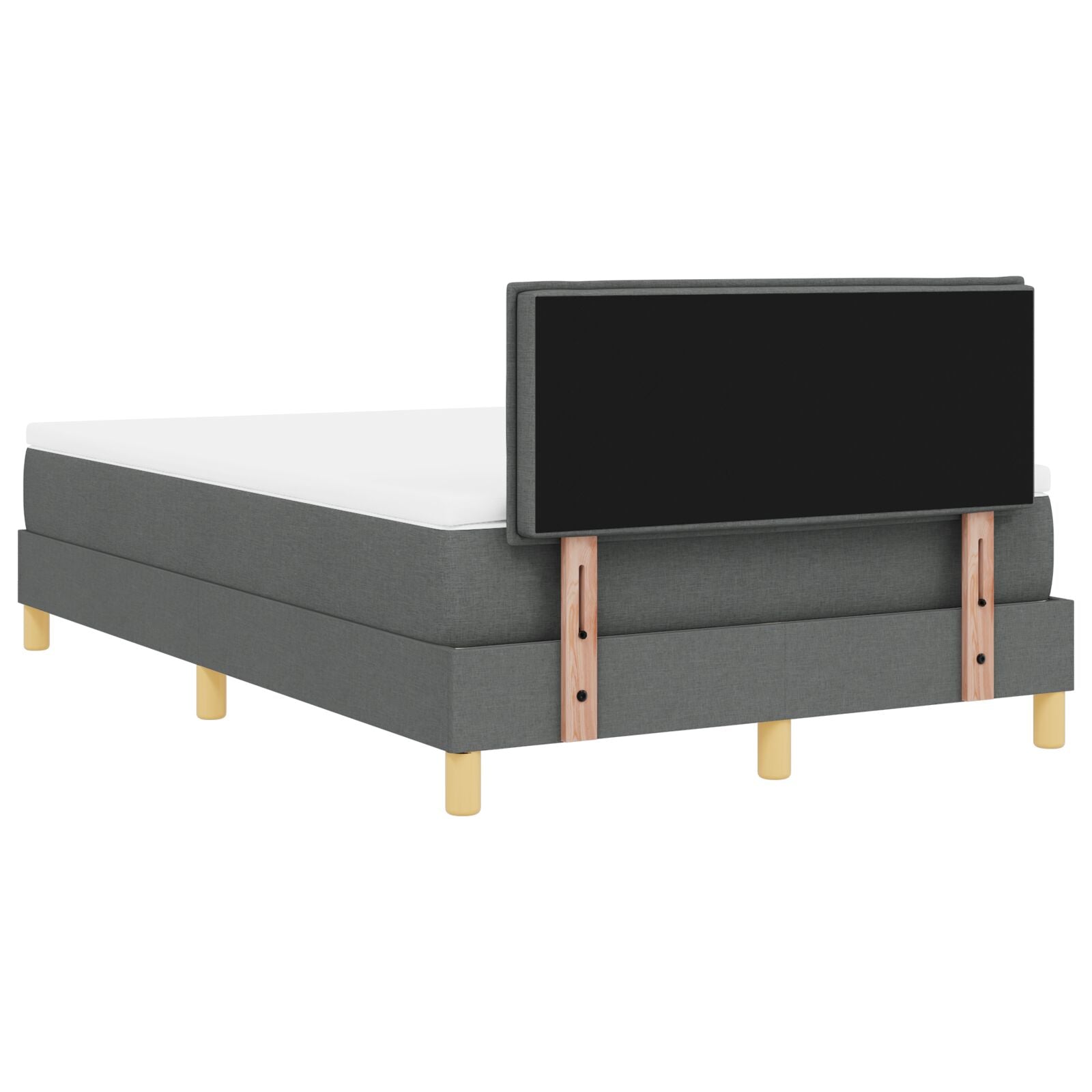 Boxspring Bed Met Matras Stof Donkergrijs 120 x 200 cm Lijnen ontwerp