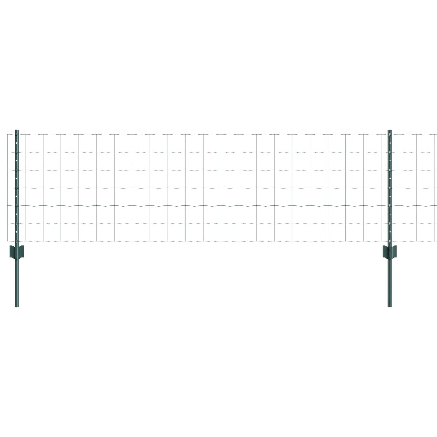 Euro Omheining Met 5 U-Paaltjes Groen 0.6X10 M Staal