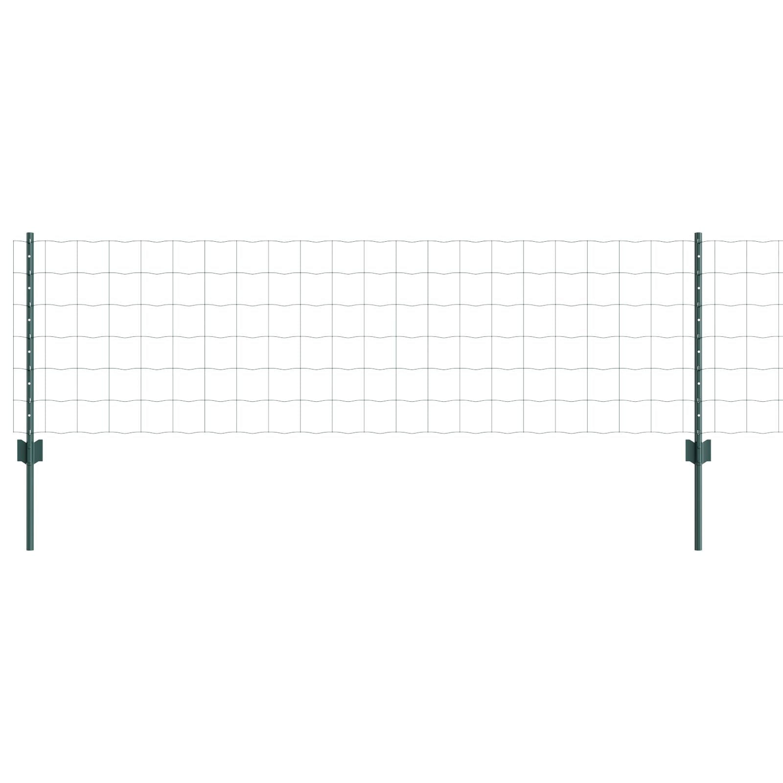 Euro Omheining Met 5 U-Paaltjes Groen 0.6X10 M Staal